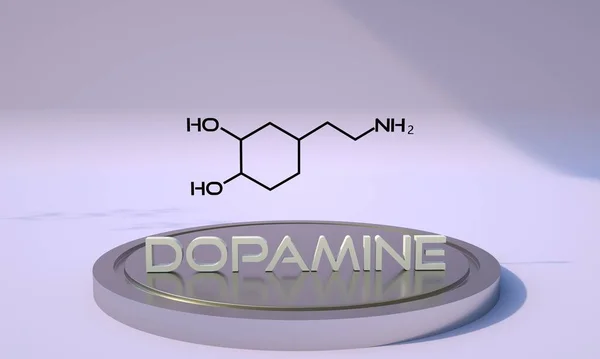 Рендеринг Химической Формулы Дофамина — стоковое фото