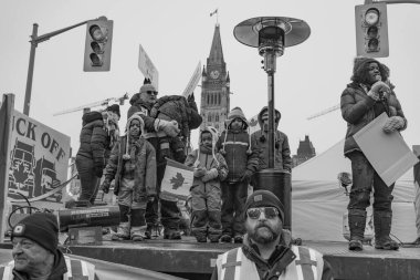 Ottawa, Kanada 'da Özgürlük Yürüyüşü için Kamyoncular