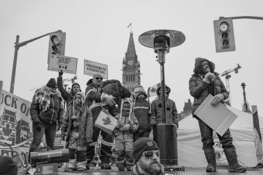 Ottawa, Kanada 'da Kamyoncular Özgürlük Yürüyüşü