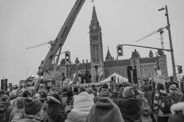 Ottawa, Kanada 'da Kamyoncular Özgürlük Yürüyüşü
