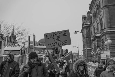 Ottawa, Kanada 'da kamyoncular özgürlük protestosu