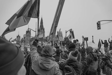 Ottawa, Kanada 'da kamyoncular özgürlük protestosu
