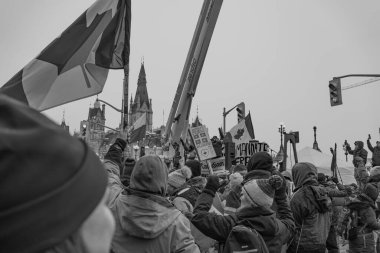 Ottawa, Kanada 'da kamyoncular özgürlük protestosu