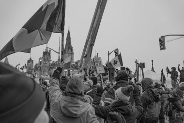 Ottawa, Kanada 'da kamyoncular özgürlük protestosu