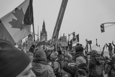 Ottawa, Kanada 'da kamyoncular özgürlük protestosu