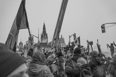 Ottawa, Kanada 'da kamyoncular özgürlük protestosu