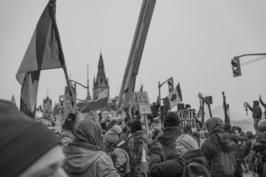 Ottawa, Kanada 'da kamyoncular özgürlük protestosu