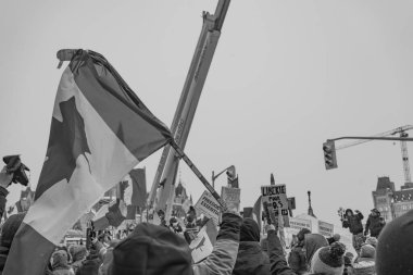 Ottawa, Kanada 'da kamyoncular özgürlük protestosu