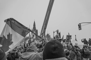 Ottawa, Kanada 'da kamyoncular özgürlük protestosu