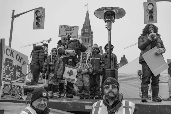 Rassemblement Des Camionneurs Pour Liberté Ottawa Canada — Photo