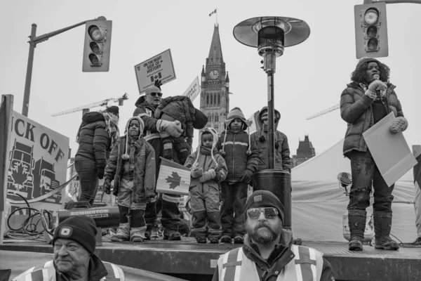 Rassemblement Des Camionneurs Pour Liberté Ottawa Canada — Photo