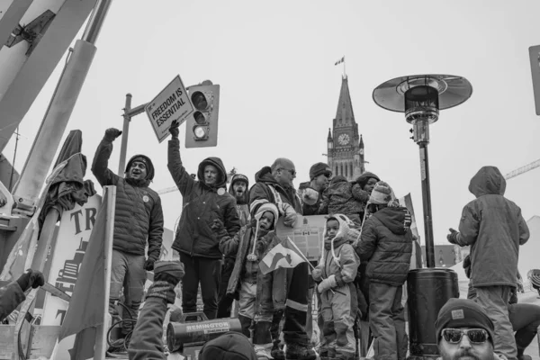 Rassemblement Pour Liberté Des Camionneurs Ottawa Canada — Photo