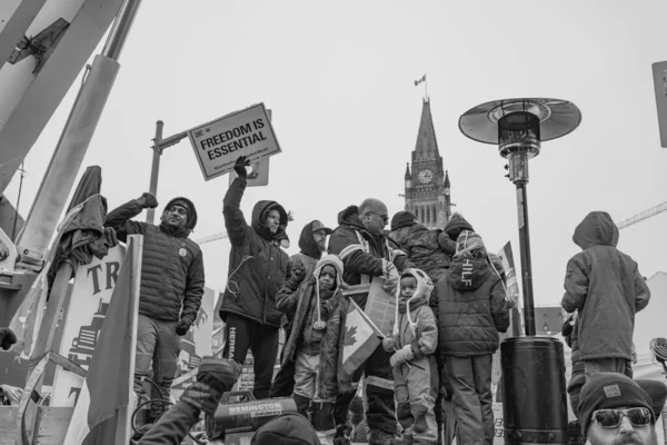 Rassemblement Pour Liberté Des Camionneurs Ottawa Canada — Photo