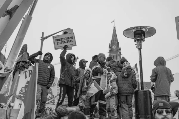 Rassemblement Pour Liberté Des Camionneurs Ottawa Canada — Photo