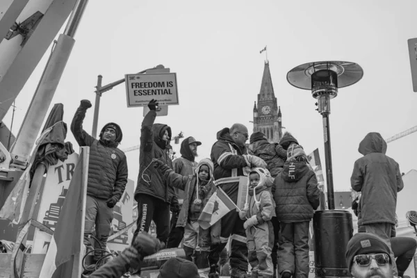 Lastbilschaufförernas Frihetsmöte Ottawa Kanada — Stockfoto