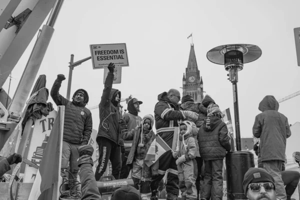 Freiheitskundgebung Für Trucker Ottawa Kanada — Stockfoto