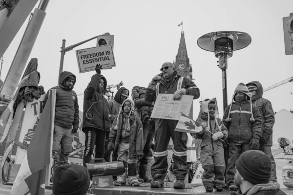 Rassemblement Pour Liberté Des Camionneurs Ottawa Canada — Photo