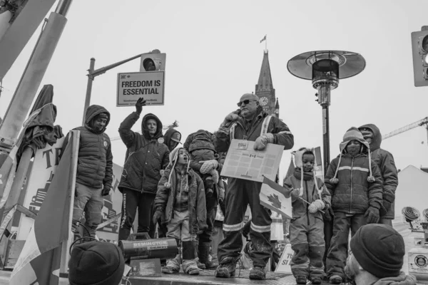 Ottawa Kanada Kamyoncular Özgürlük Yürüyüşü — Stok fotoğraf