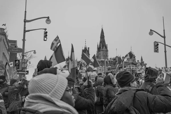 Freiheitskundgebung Für Trucker Ottawa Kanada — Stockfoto