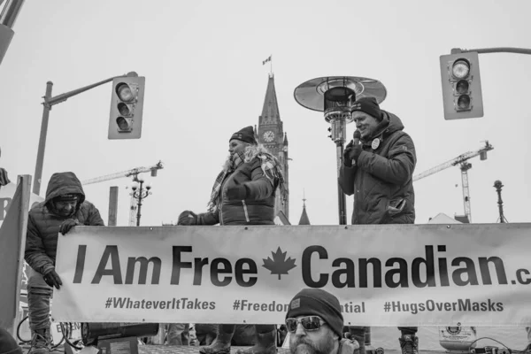 Ottawa Kanada Kamyoncular Özgürlük Yürüyüşü Telifsiz Stok Fotoğraflar