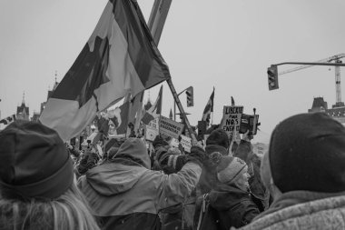 Ottawa, Kanada 'da kamyoncular özgürlük protestosu