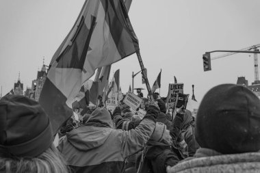 Ottawa, Kanada 'da kamyoncular özgürlük protestosu
