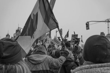 Ottawa, Kanada 'da kamyoncular özgürlük protestosu
