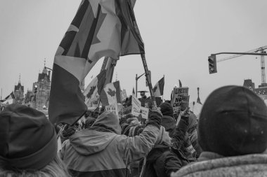 Ottawa, Kanada 'da kamyoncular özgürlük protestosu