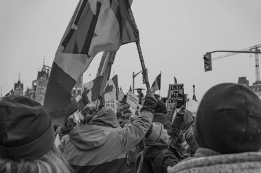 Ottawa, Kanada 'da kamyoncular özgürlük protestosu