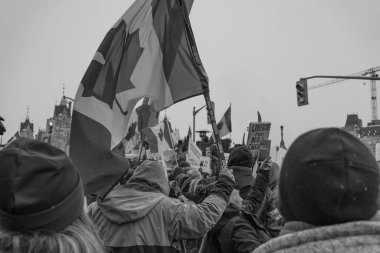 Ottawa, Kanada 'da kamyoncular özgürlük protestosu