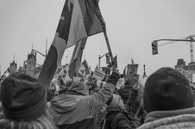 Ottawa, Kanada 'da kamyoncular özgürlük protestosu