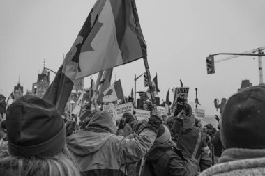 Ottawa, Kanada 'da kamyoncular özgürlük protestosu