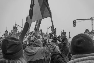 Ottawa, Kanada 'da kamyoncular özgürlük protestosu