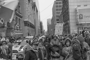 Ottawa, Kanada 'da kamyoncular özgürlük protestosu