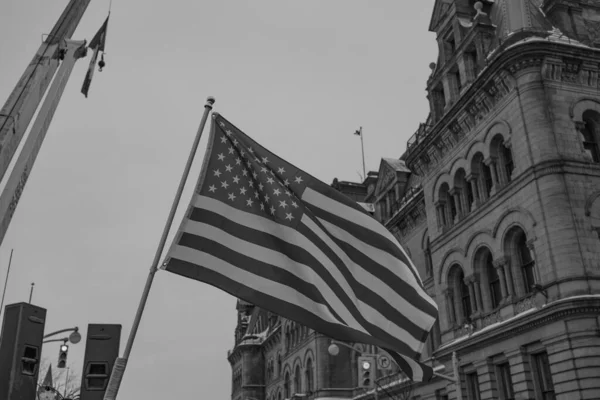 Truckers Vrijheid Rally Ottawa Canada — Stockfoto