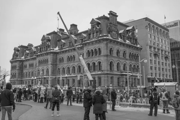 Raduno Libertà Dei Camionisti Ottawa Canada — Foto Stock