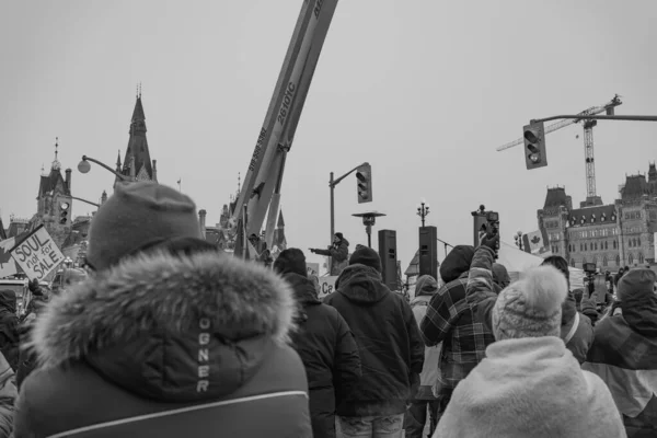 Des Camionneurs Ottawa Protestent Contre Les Mandats — Photo