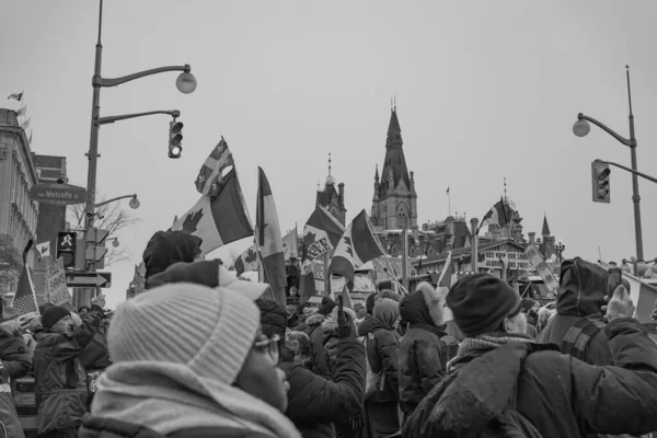 Rali Liberdade Dos Caminhoneiros Ottawa — Fotografia de Stock