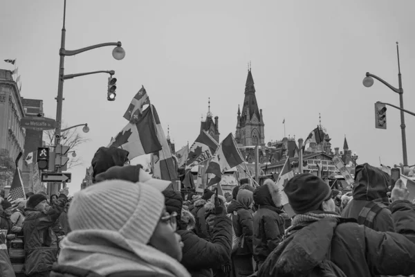 Rali Liberdade Dos Caminhoneiros Ottawa — Fotografia de Stock