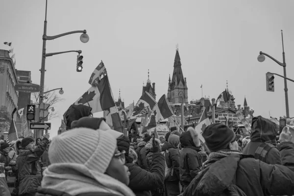 Freiheitskundgebung Für Trucker Ottawa — Stockfoto