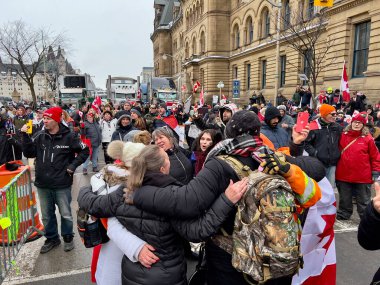 Ottawa, Kanada 'da Kamyoncular Özgürlük Yürüyüşü