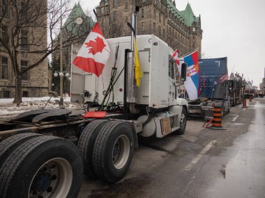 Ottawa, Kanada 'da Kamyoncular Özgürlük Yürüyüşü