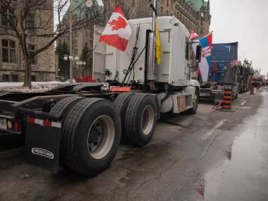 Ottawa, Kanada 'da Kamyoncular Özgürlük Yürüyüşü
