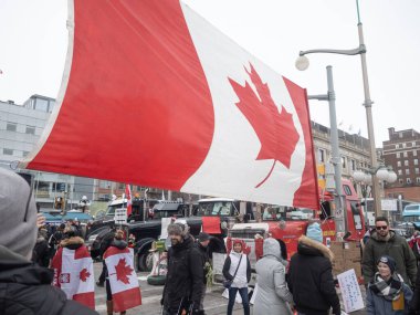Ottawa, Kanada 'da Kamyoncular Özgürlük Yürüyüşü
