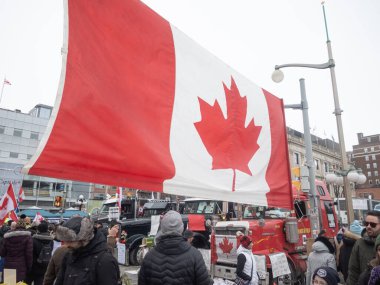 Ottawa, Kanada 'da Kamyoncular Özgürlük Yürüyüşü
