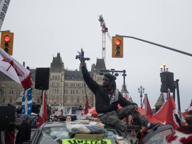 Ottawa, Kanada 'da Kamyoncular Özgürlük Yürüyüşü