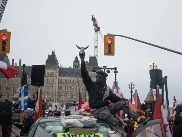 Ottawa Kanada Kamyoncular Özgürlük Yürüyüşü Stok Resim