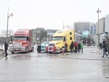 Ottawa, Kanada 'da Kamyoncular Özgürlük Yürüyüşü