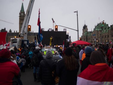 Ottawa, Kanada 'da Kamyoncular Özgürlük Yürüyüşü