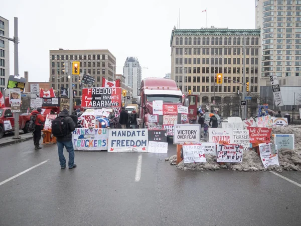 Ottawa Kanada Kamyoncular Özgürlük Yürüyüşü Telifsiz Stok Imajlar